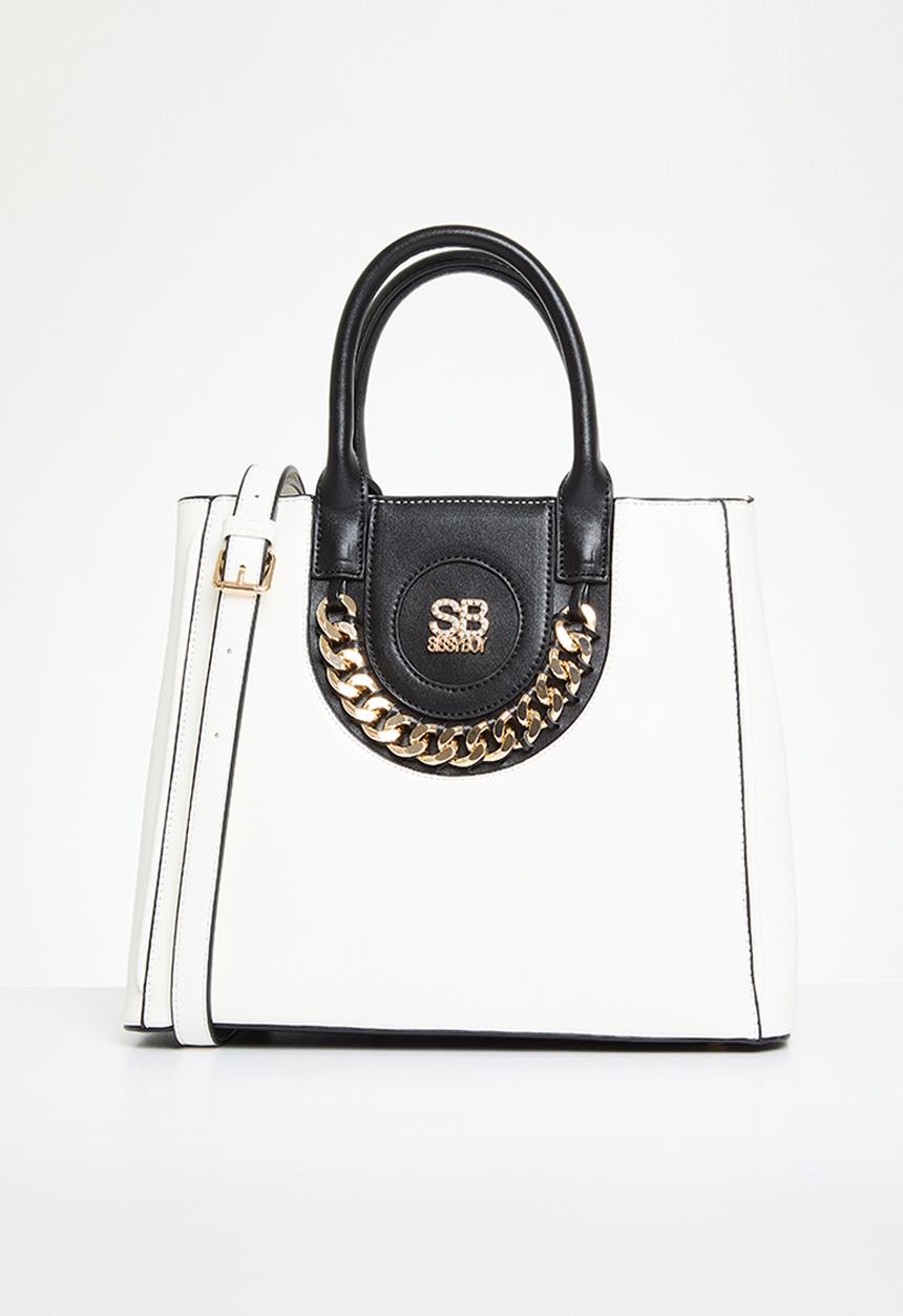 SISSY BOY - Chain tote bag - white & black