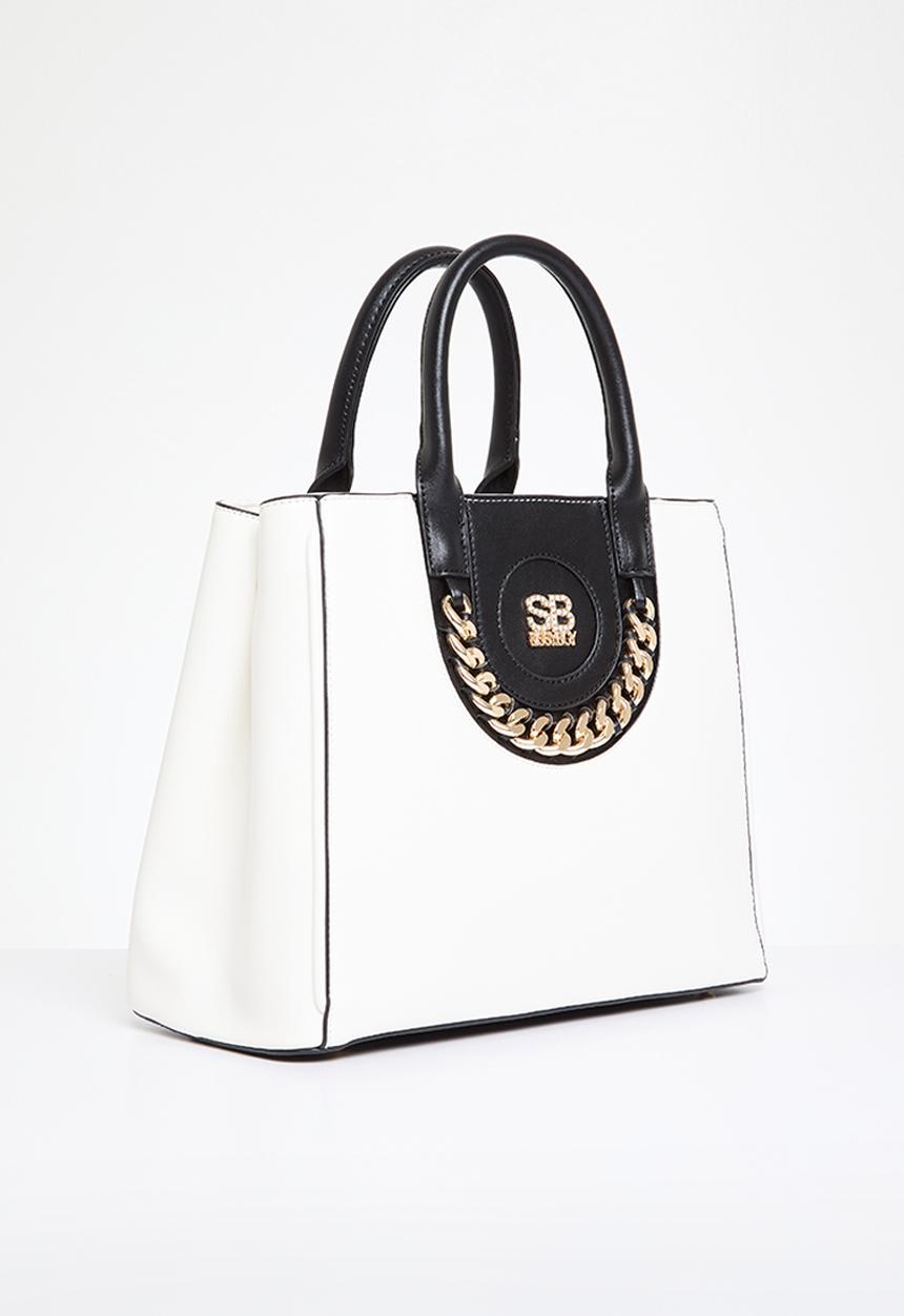 SISSY BOY - Chain tote bag - white & black