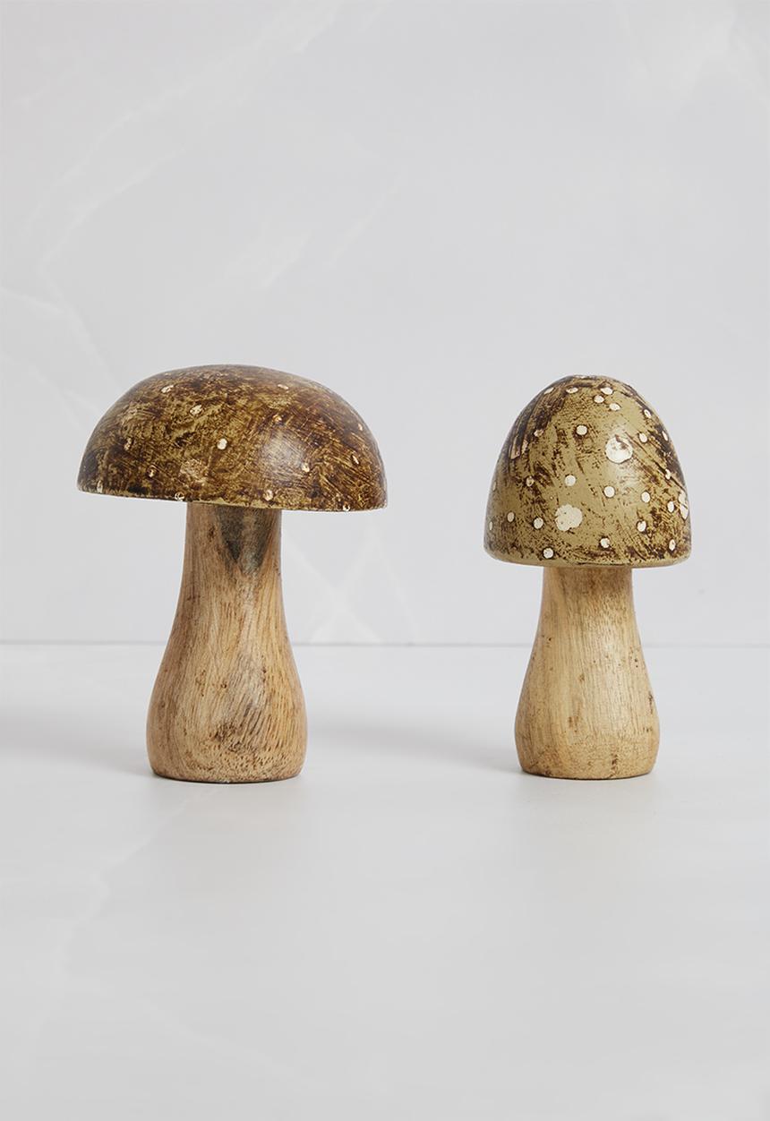 H&S - Mango mushroom set of 2 - taupe