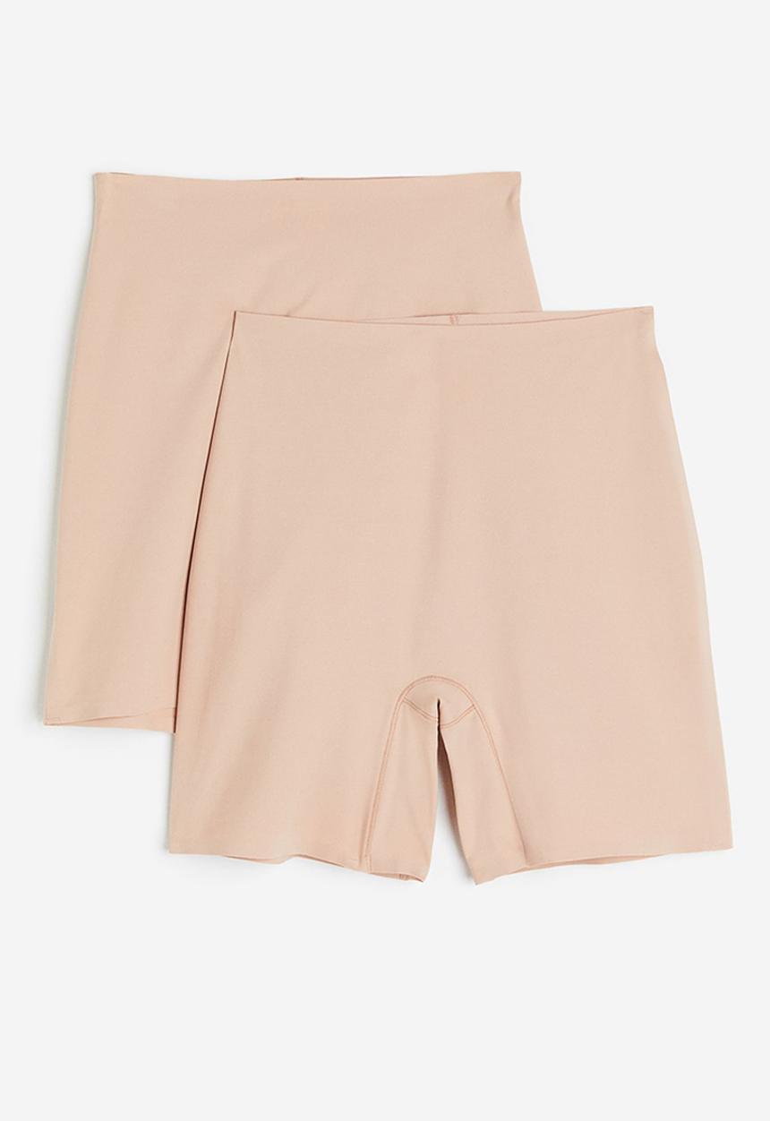 H&M - 2-Pack biker shorts - light beige