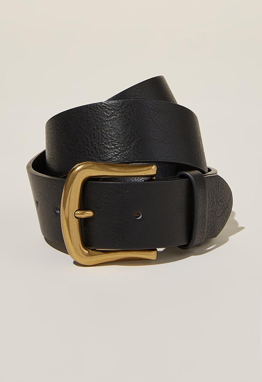 Rubi - Classic saddle belt - black & antique gold