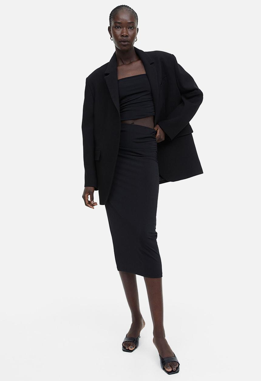 H&M - Draped pencil skirt - black