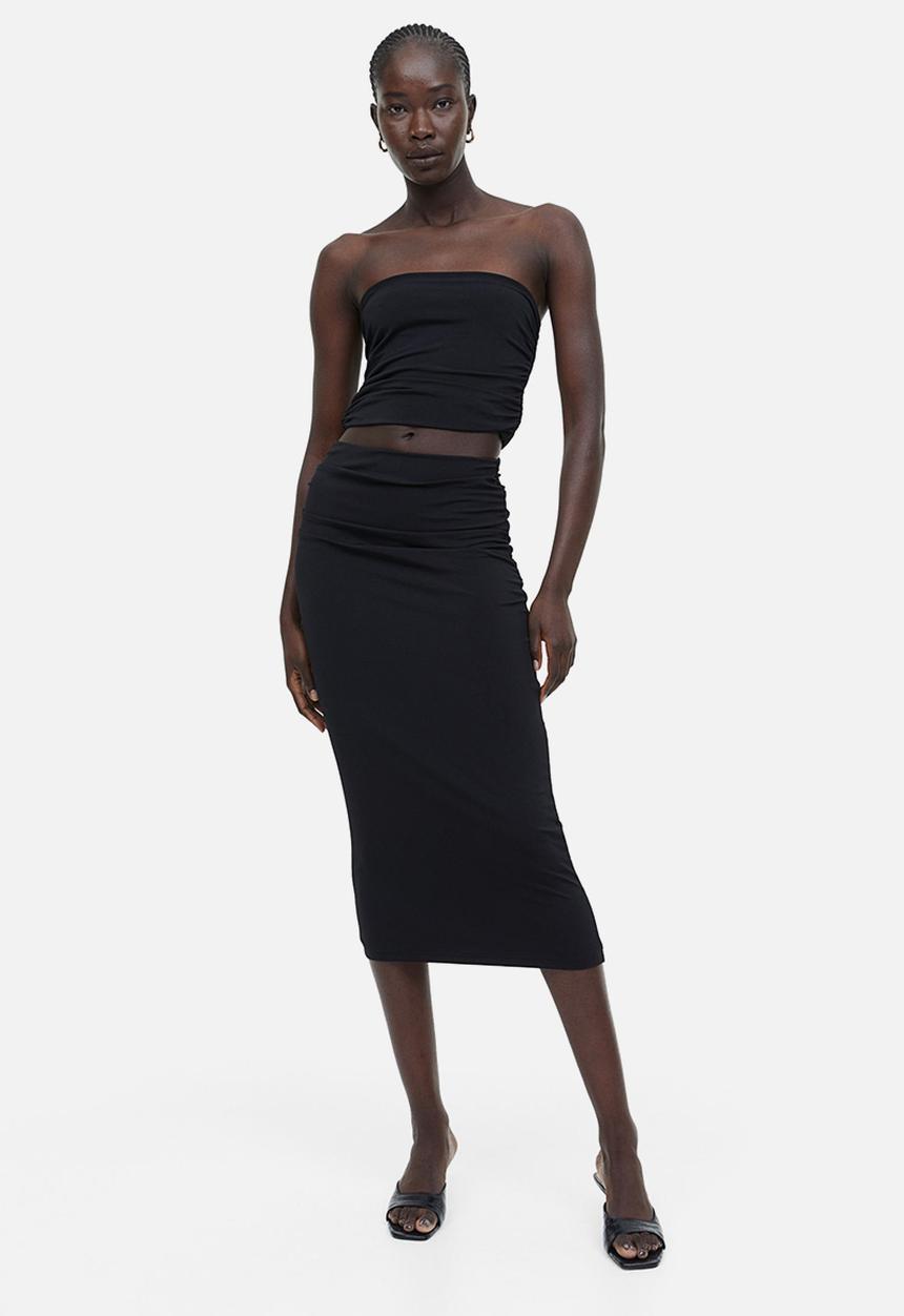 H&M - Draped pencil skirt - black