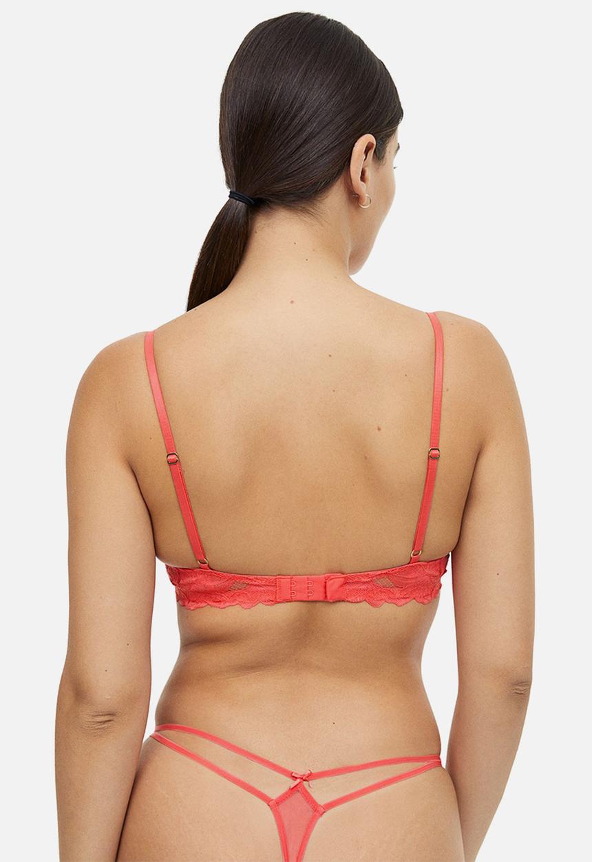 H&M - 2-Pack lace thong briefs - coral & white