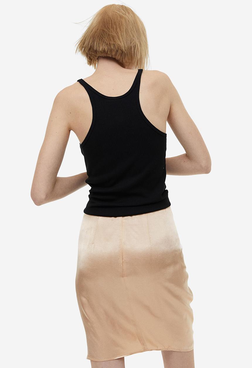 H&M - Draped flounce-detail skirt - beige