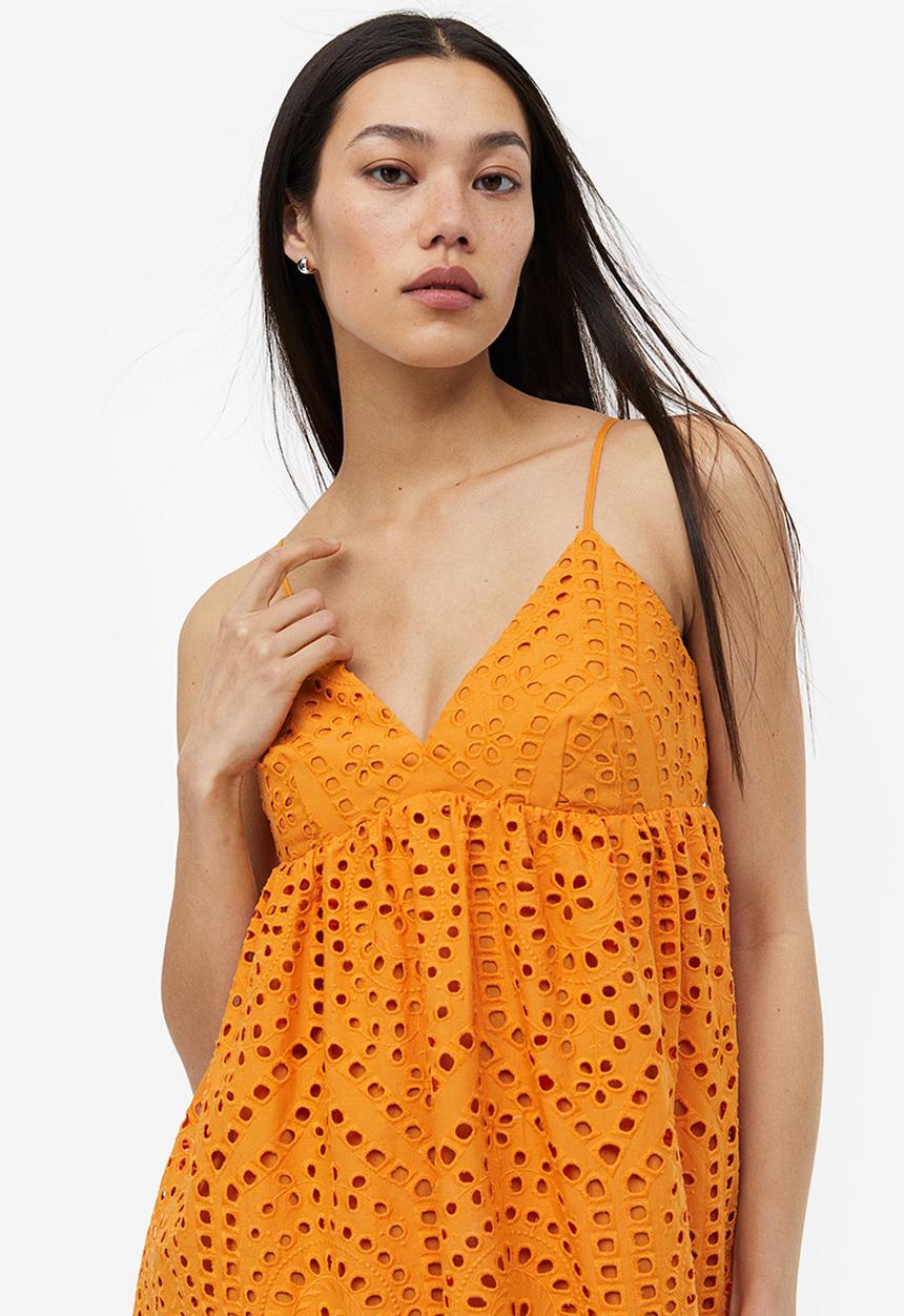 H&M - Broderie anglaise dress - orange
