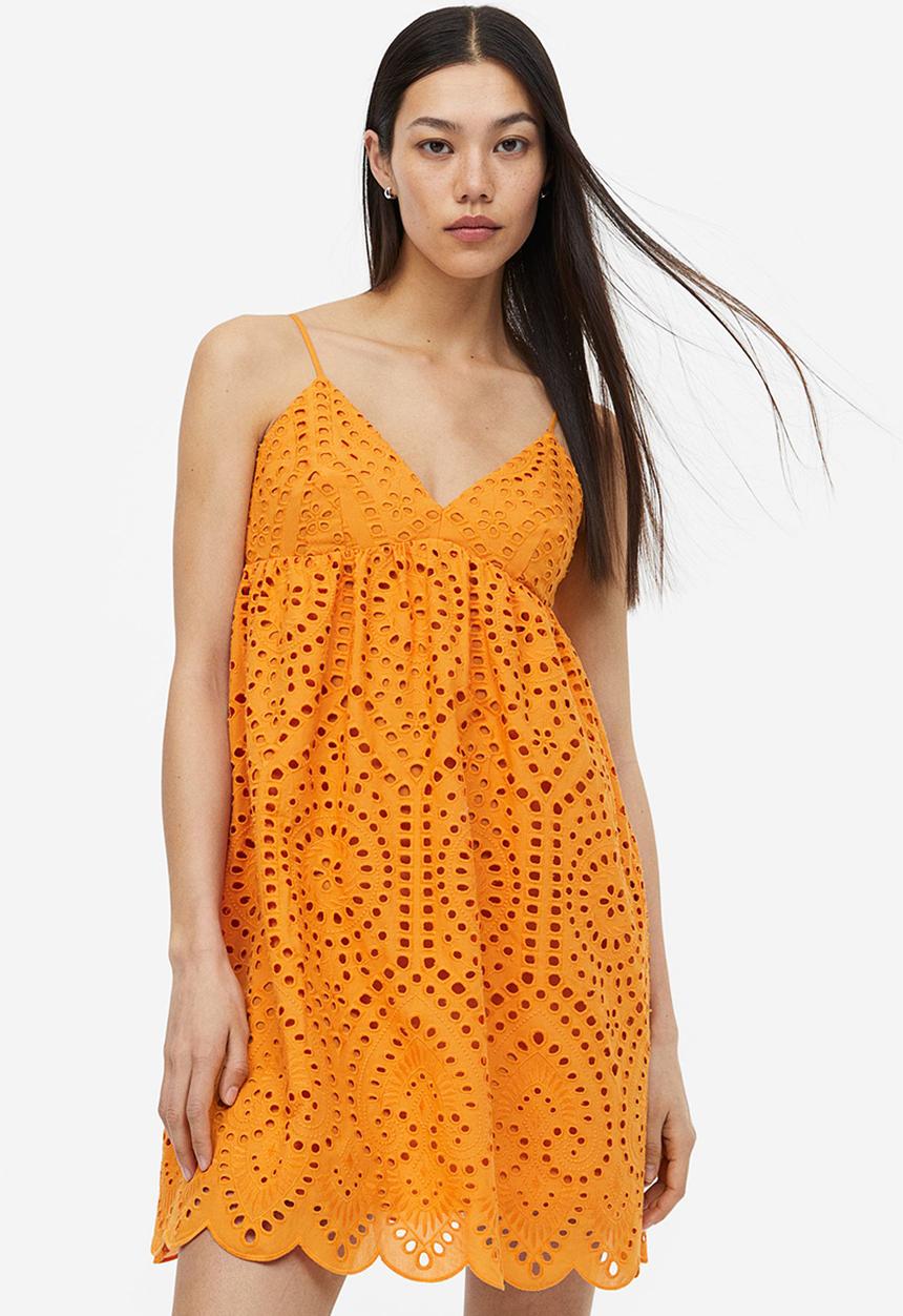 H&M - Broderie anglaise dress - orange