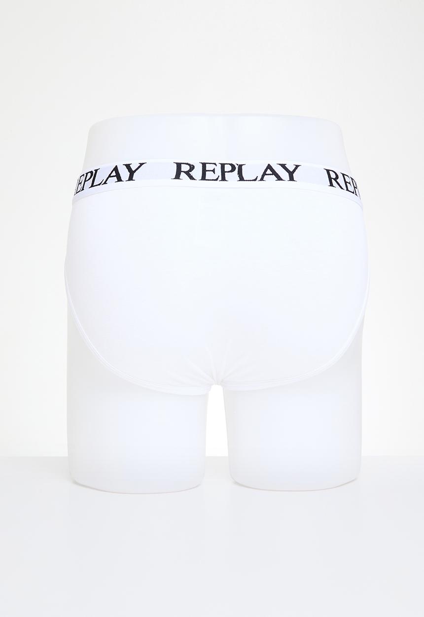 Replay - Replay slip basic cuff logo 2-pack box inglese - white