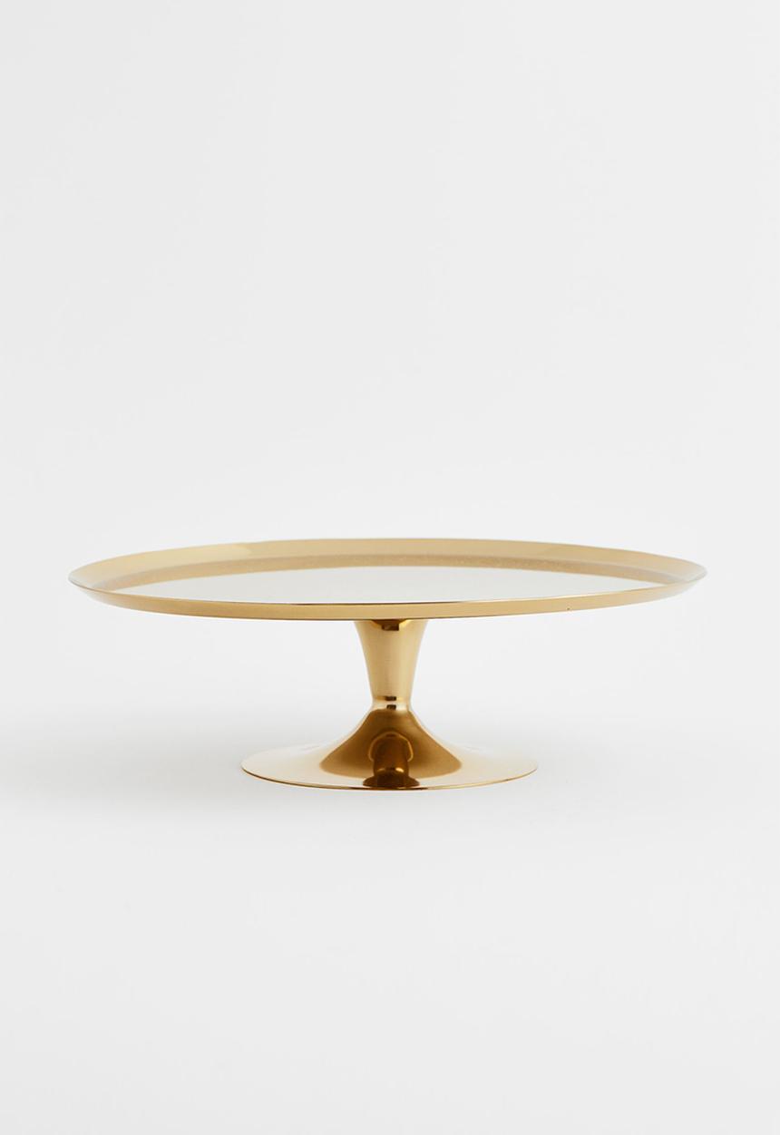 H&M - Metal cake stand - gold