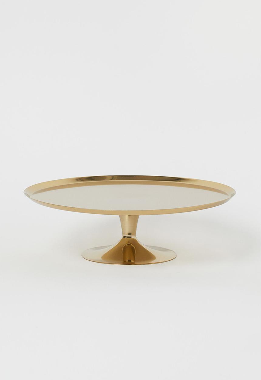 H&M - Metal cake stand - gold