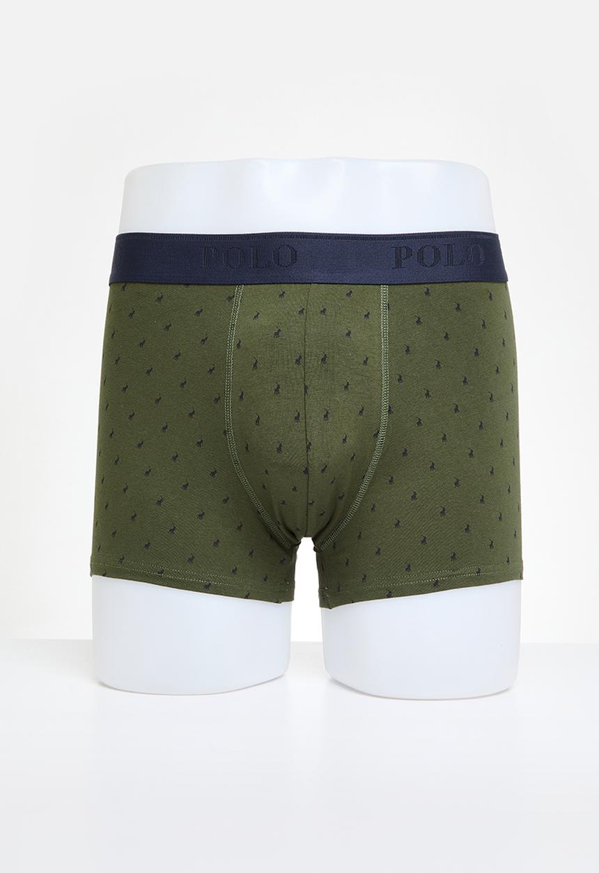 POLO - Men aop pony knit boxer - olive 