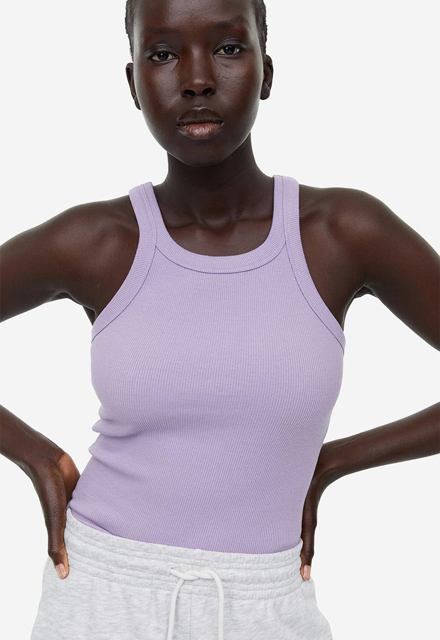 H&M - Ribbed vest top - light purple