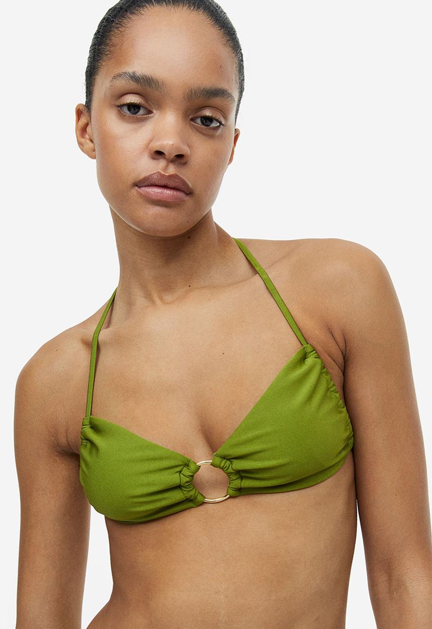 H&M - Padded bikini top - green