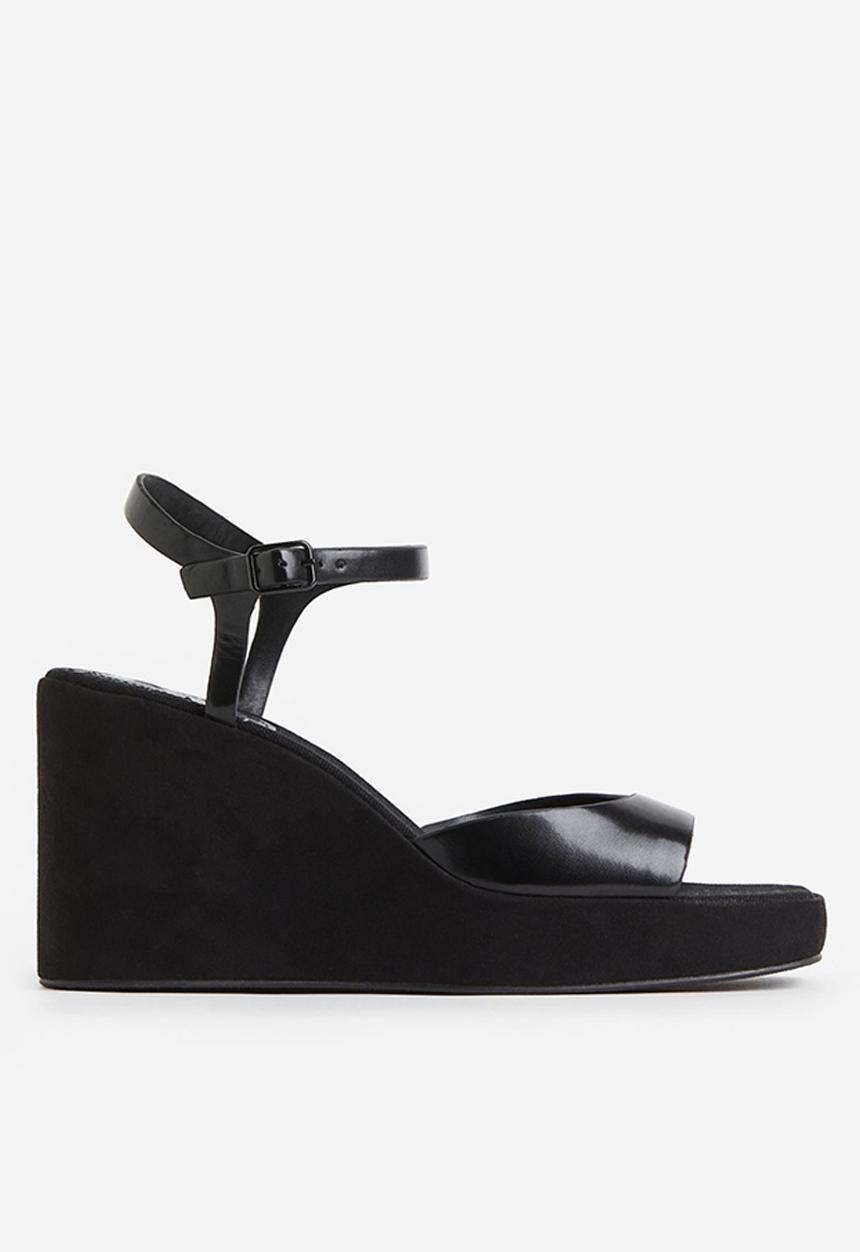 H&M - Wedge-heeled sandals - black