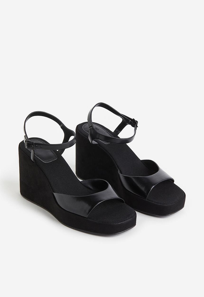 H&M - Wedge-heeled sandals - black