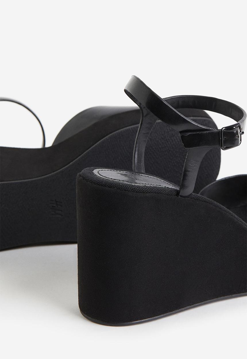 H&M - Wedge-heeled sandals - black