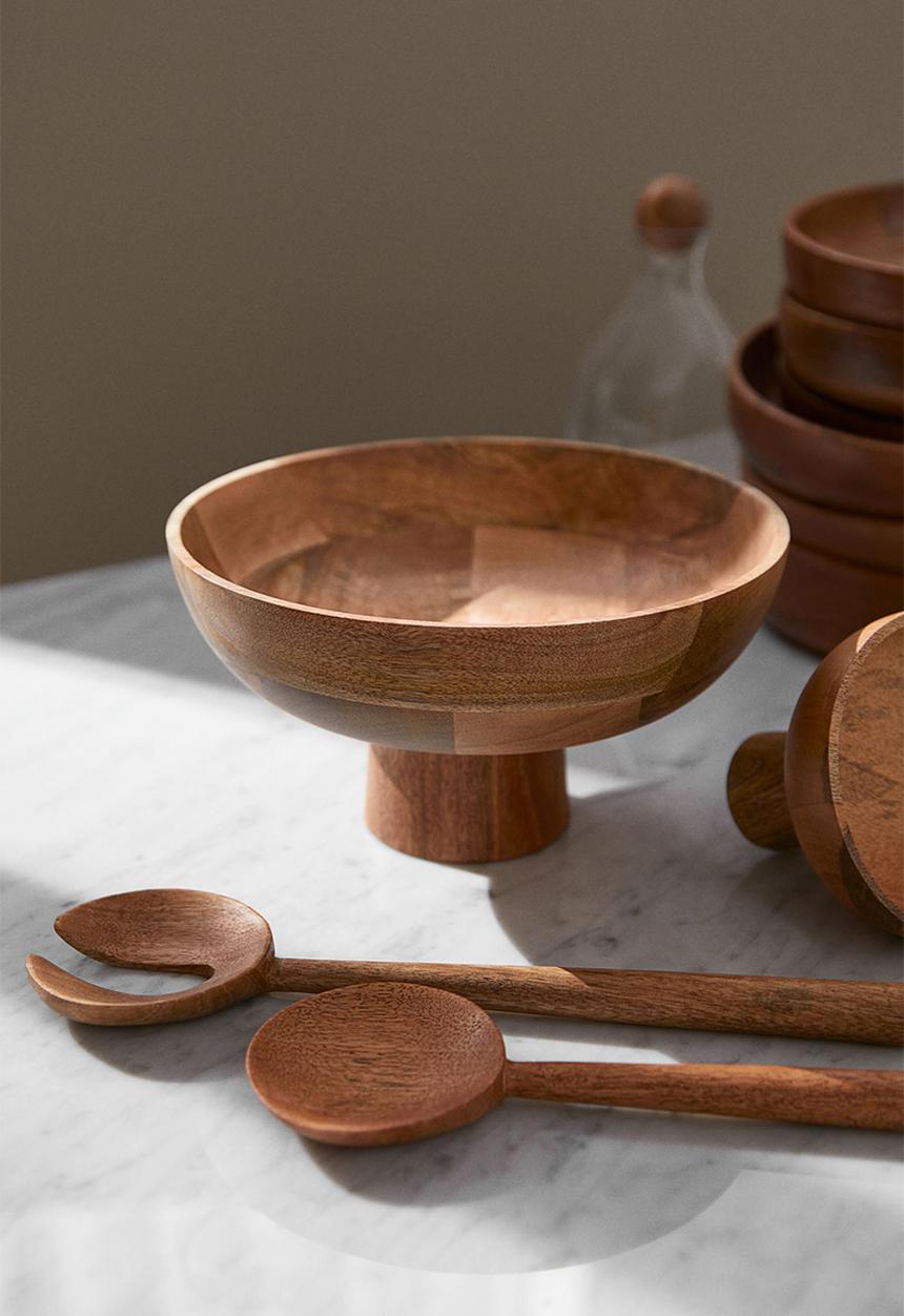 H&M - Wooden salad servers - brown