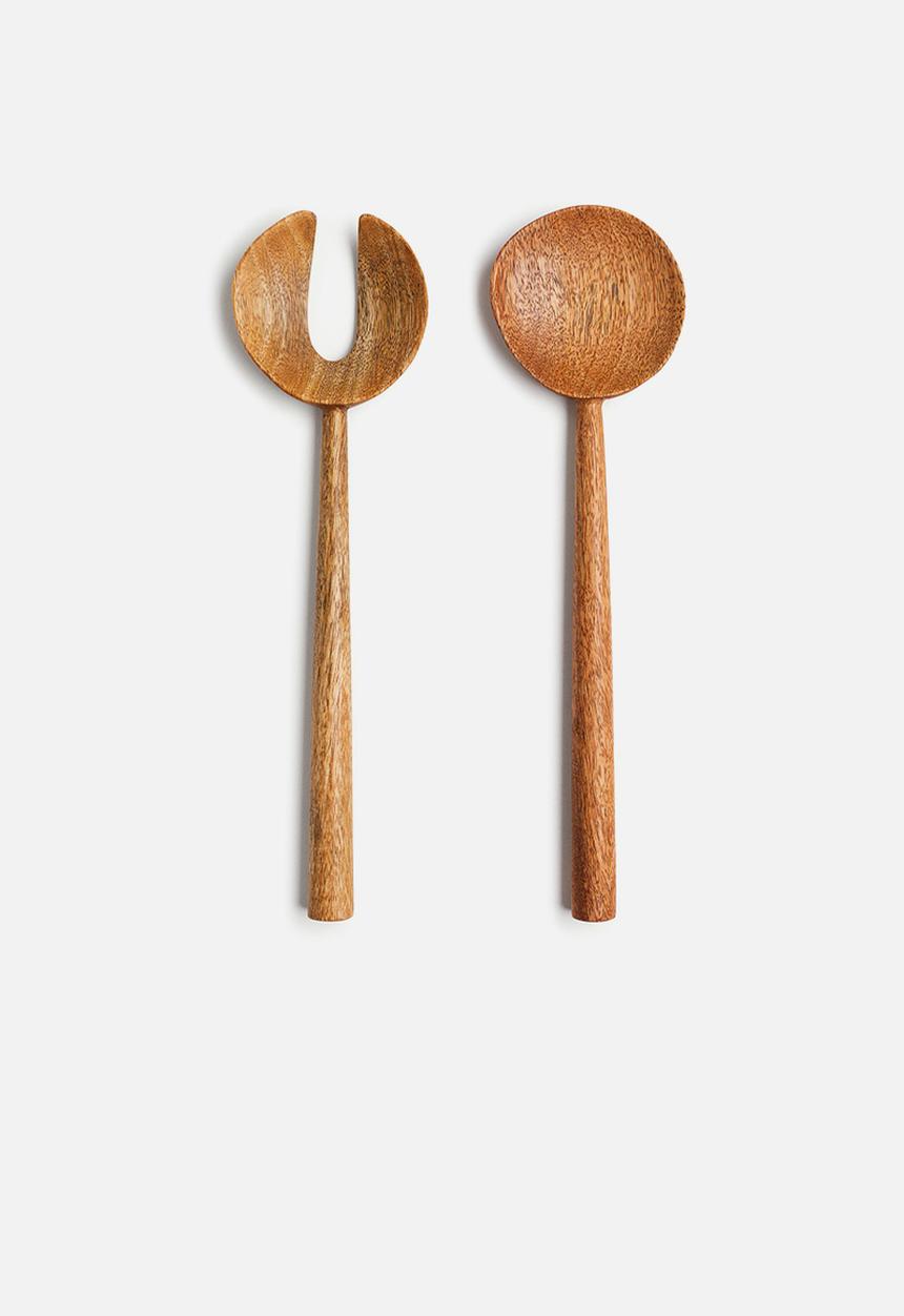 H&M - Wooden salad servers - brown