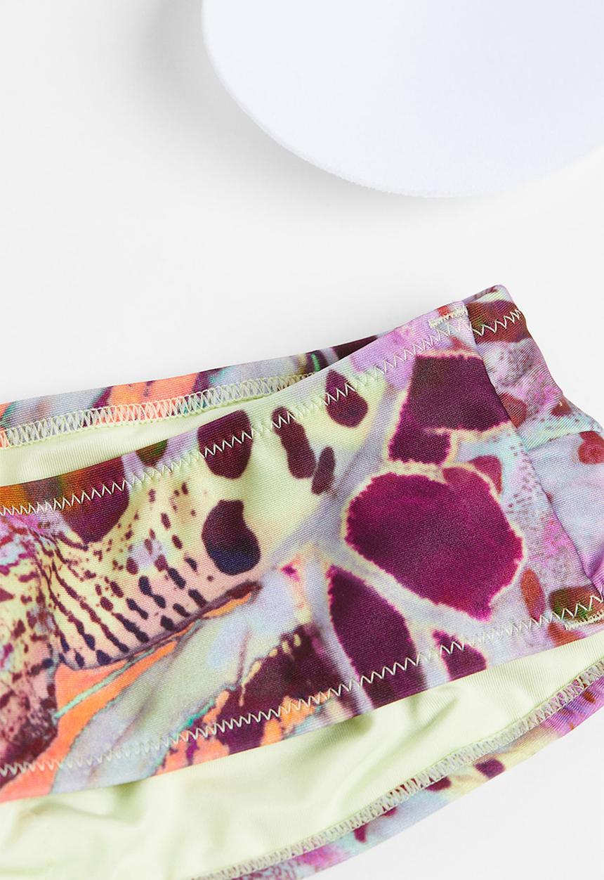 H&M - Padded bandeau bikini top - purple patterned
