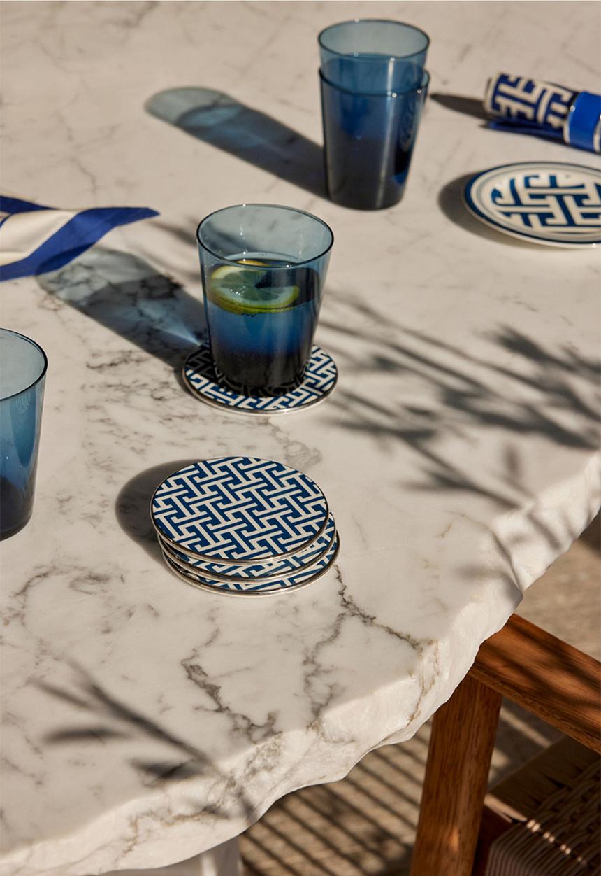 H&M - 4-pack porcelain coasters - blue