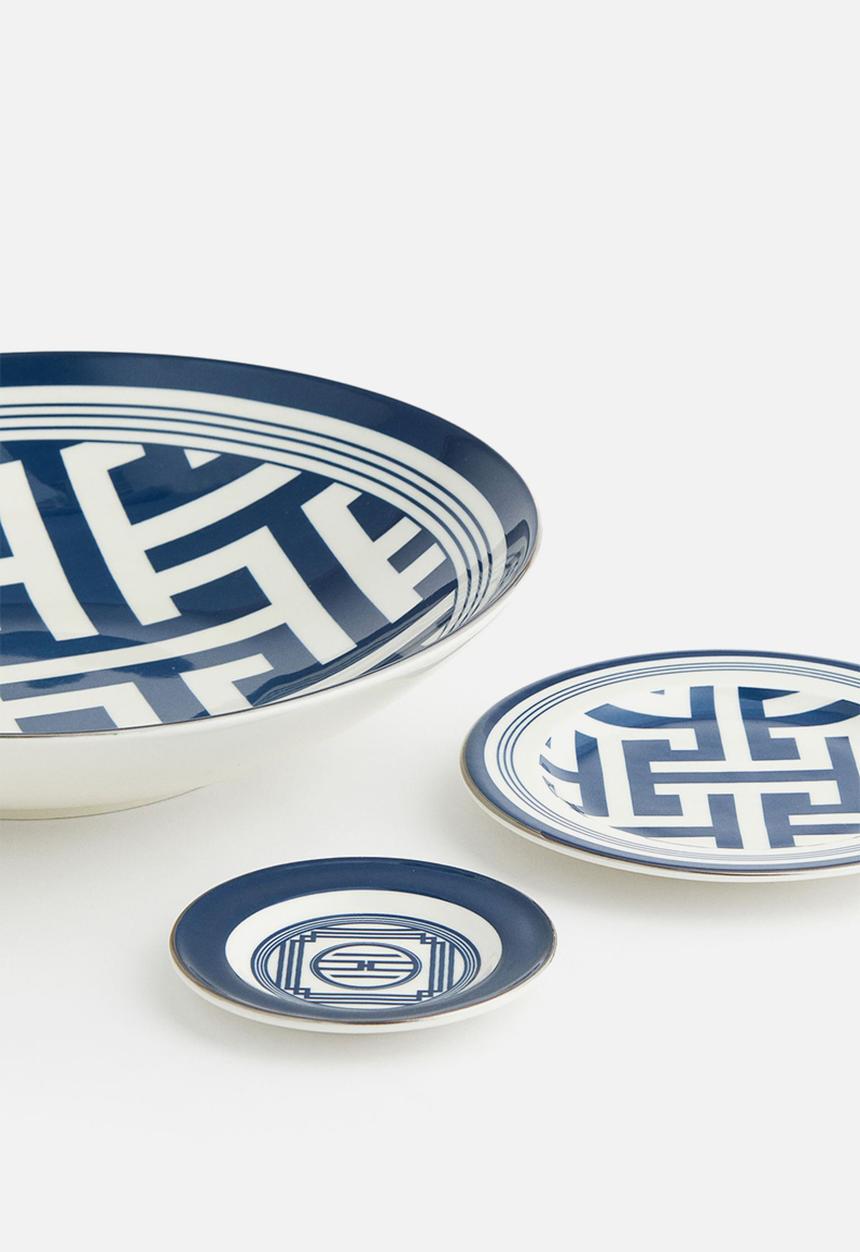 H&M - Small porcelain plate - blue