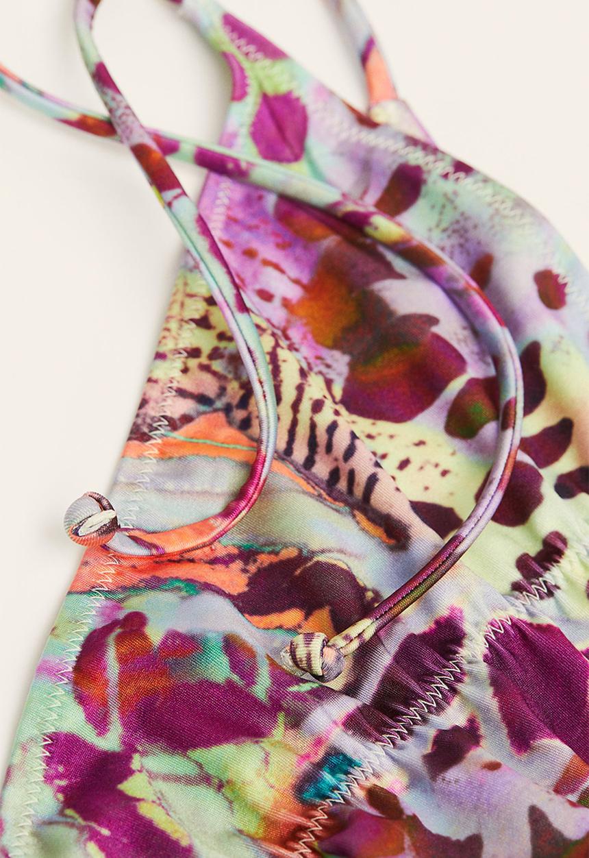 H&M - Tie tanga bikini bottoms - purple/patterned 