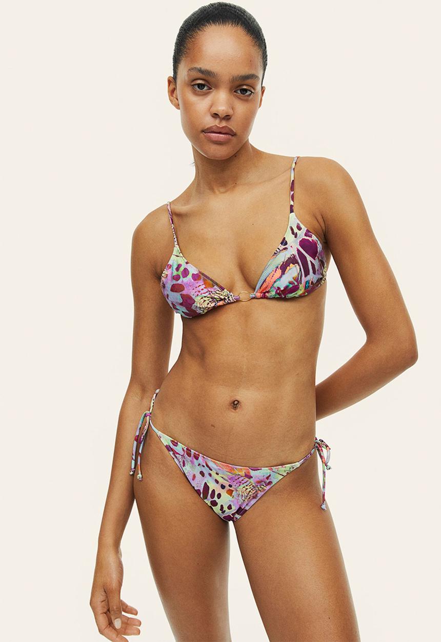 H&M - Tie tanga bikini bottoms - purple/patterned 