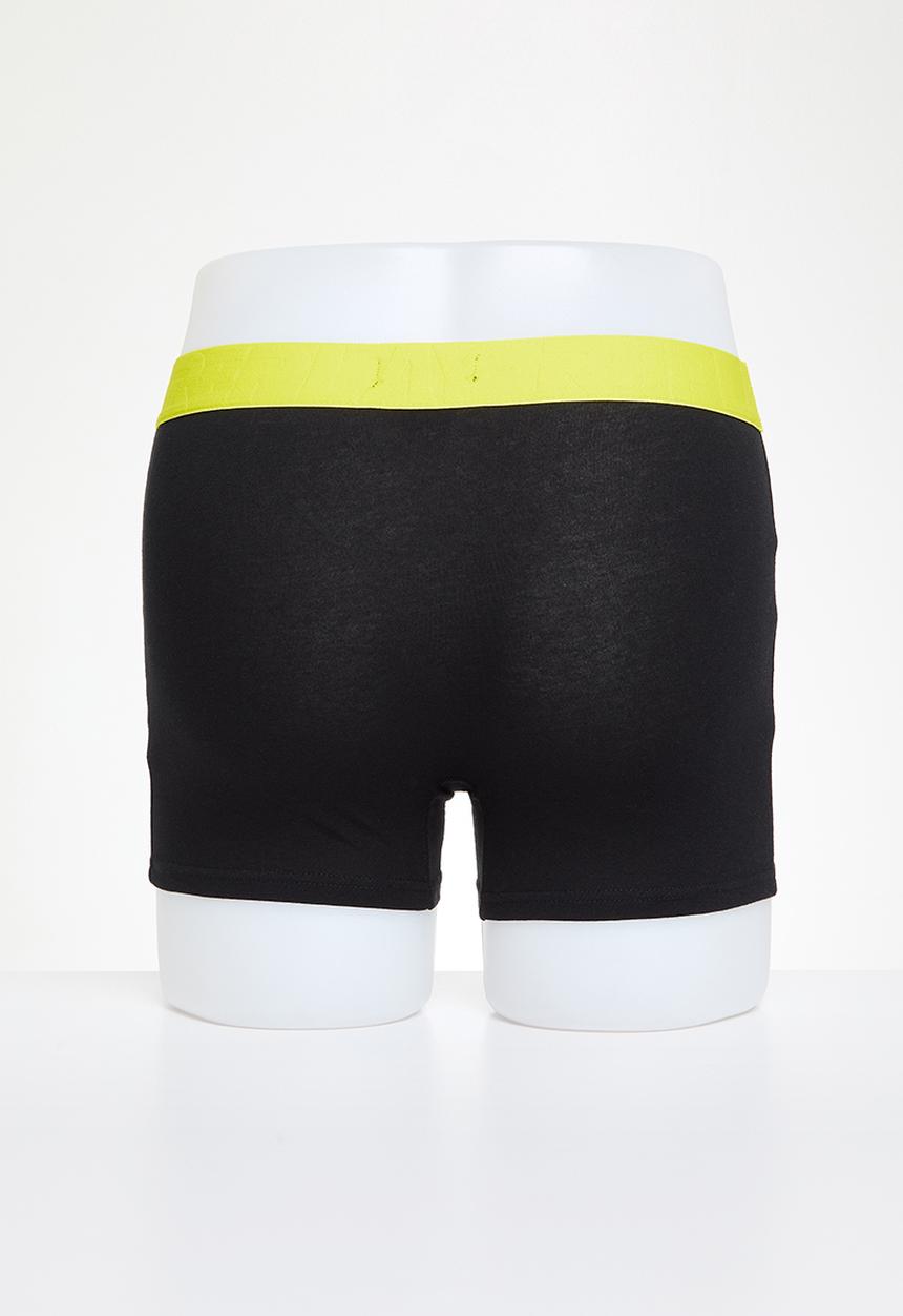 Replay - Replay boxer style cuff logo neon script 2 pack - dark grey & black