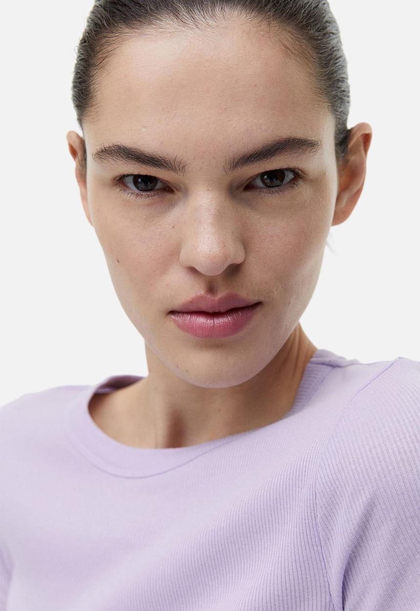H&M - Ribbed modal-blend t-shirt - lilac 