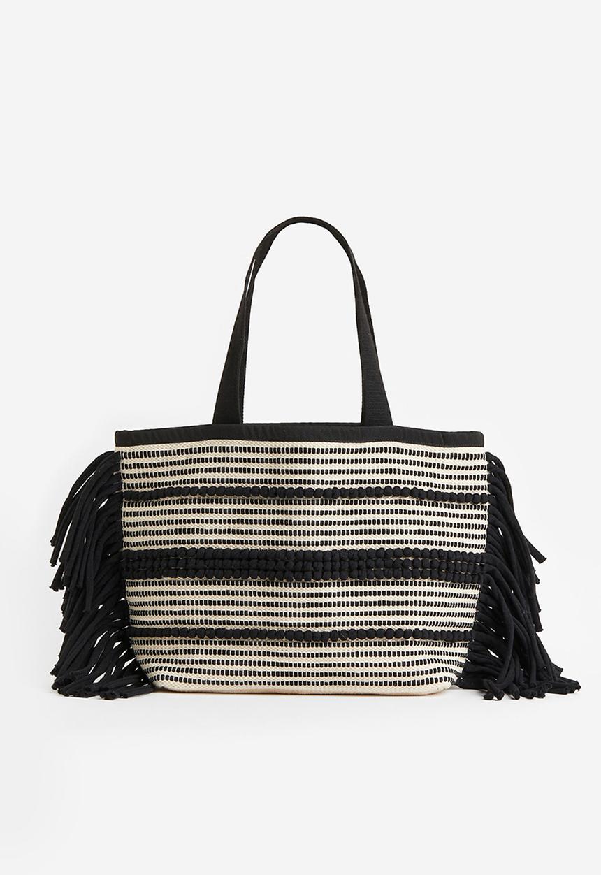 H&M - Jacquard-weave shopper - black patterned