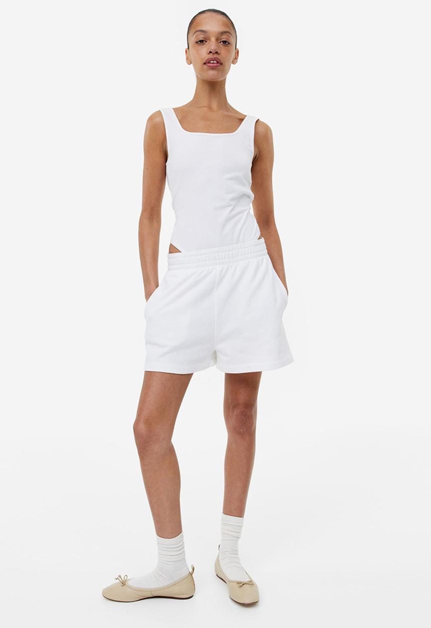 H&M - Square-neck thong body - white