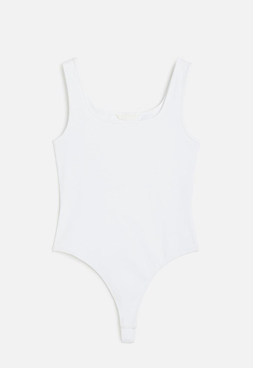 H&M - Square-neck thong body - white