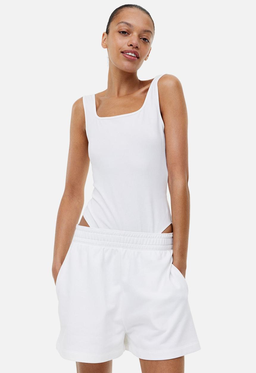 H&M - Square-neck thong body - white