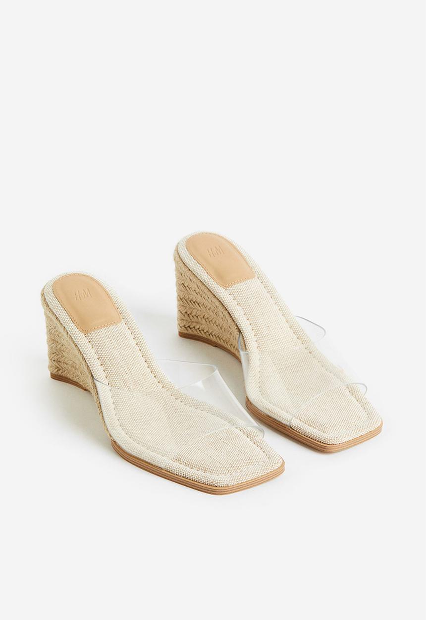 H&M - Wedge-heeled espadrille mules - beige