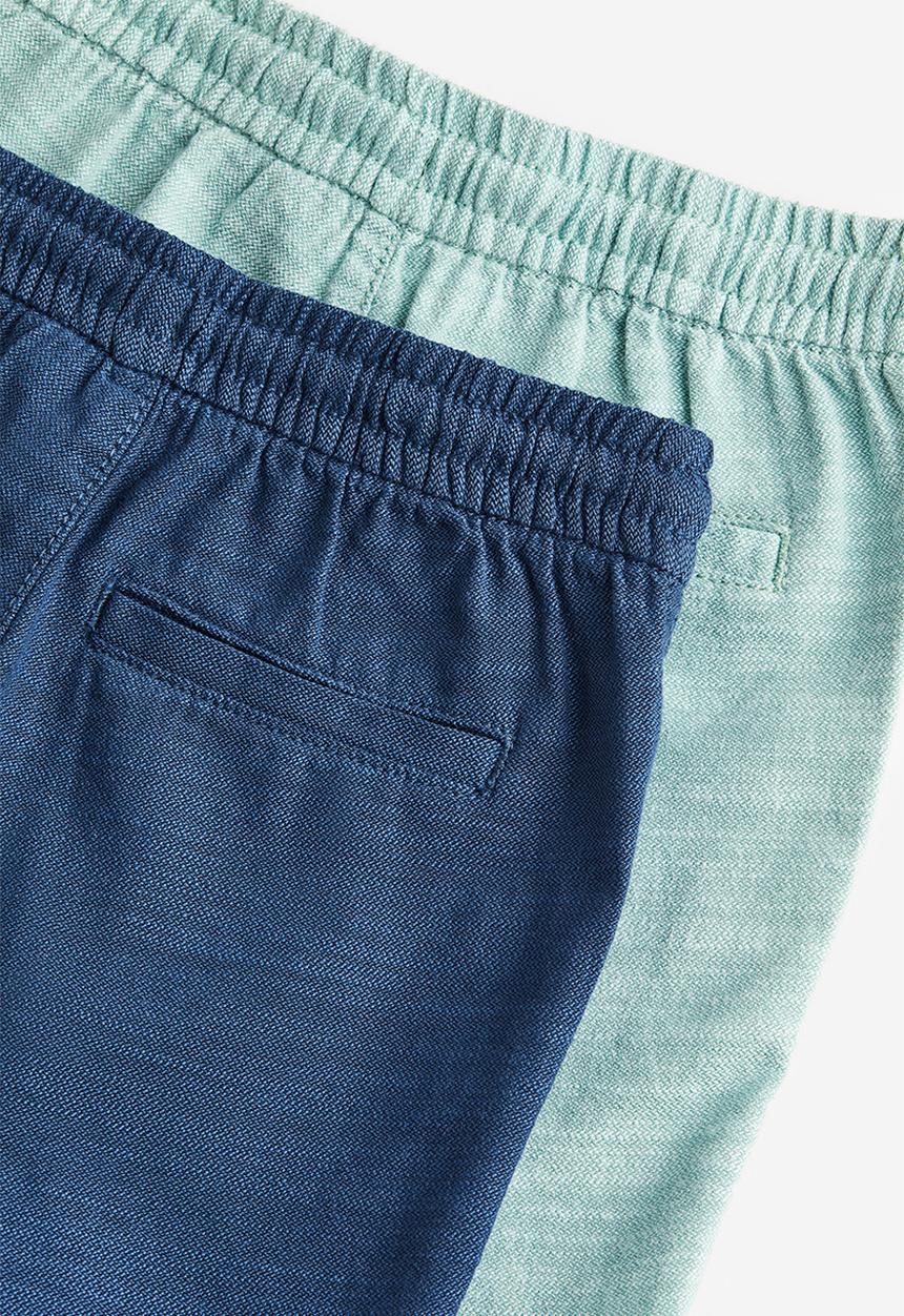 H&M - 2-pack chino shorts - turquoise & navy blue 