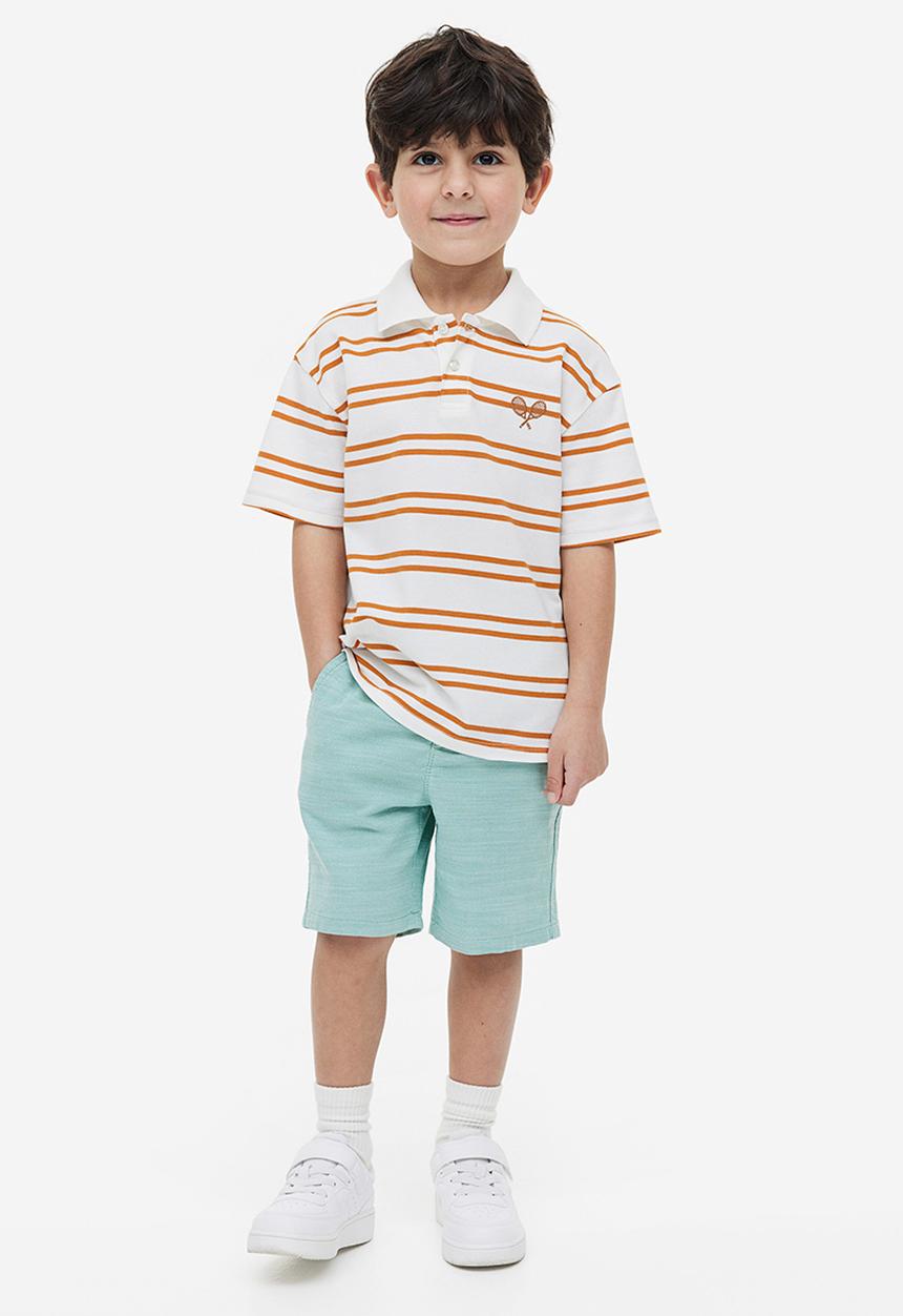 H&M - 2-pack chino shorts - turquoise & navy blue 
