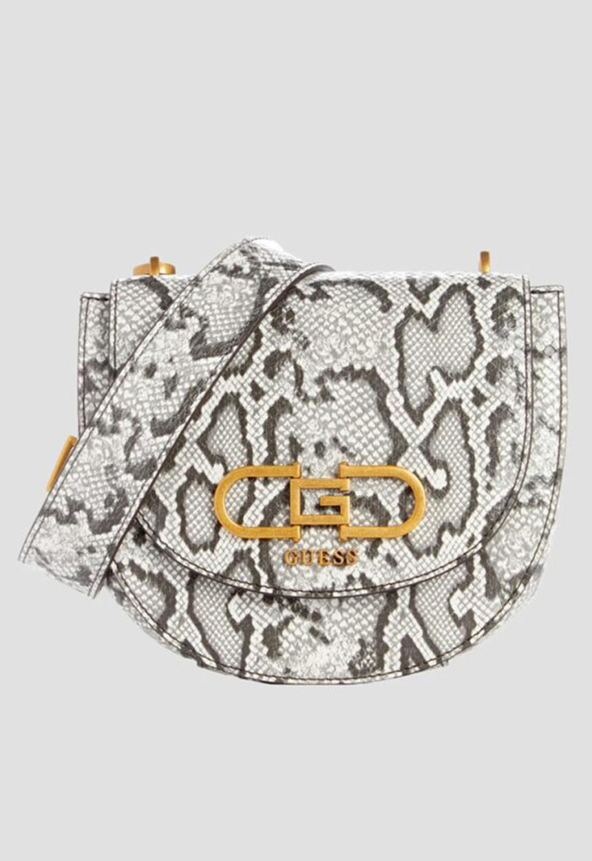 GUESS - Fleet mini saddle crossbody - white & black