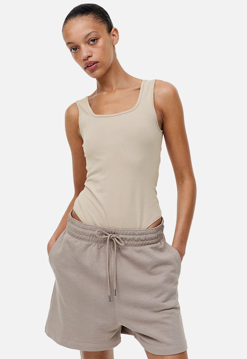 H&M - Square-neck thong body - beige