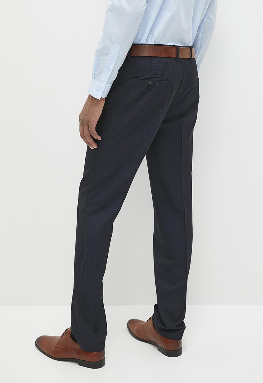 POLO - Mens textured birds eye trouser - navy