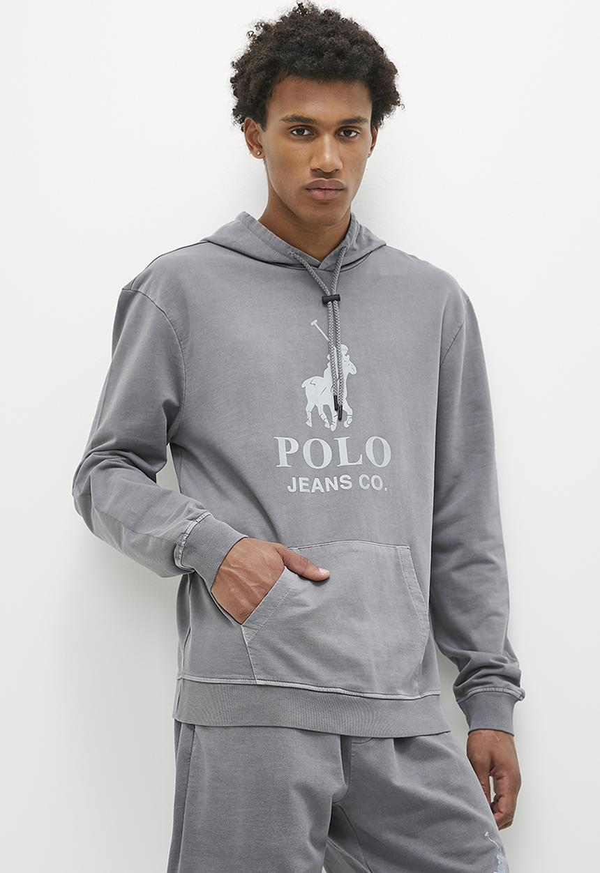 POLO - Mens pjc hooded sweat top - grey