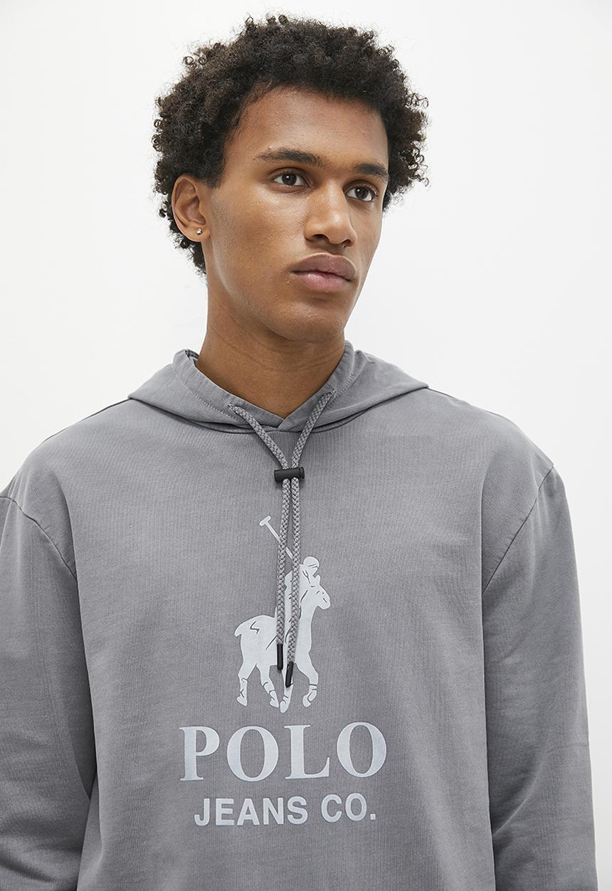 POLO - Mens pjc hooded sweat top - grey