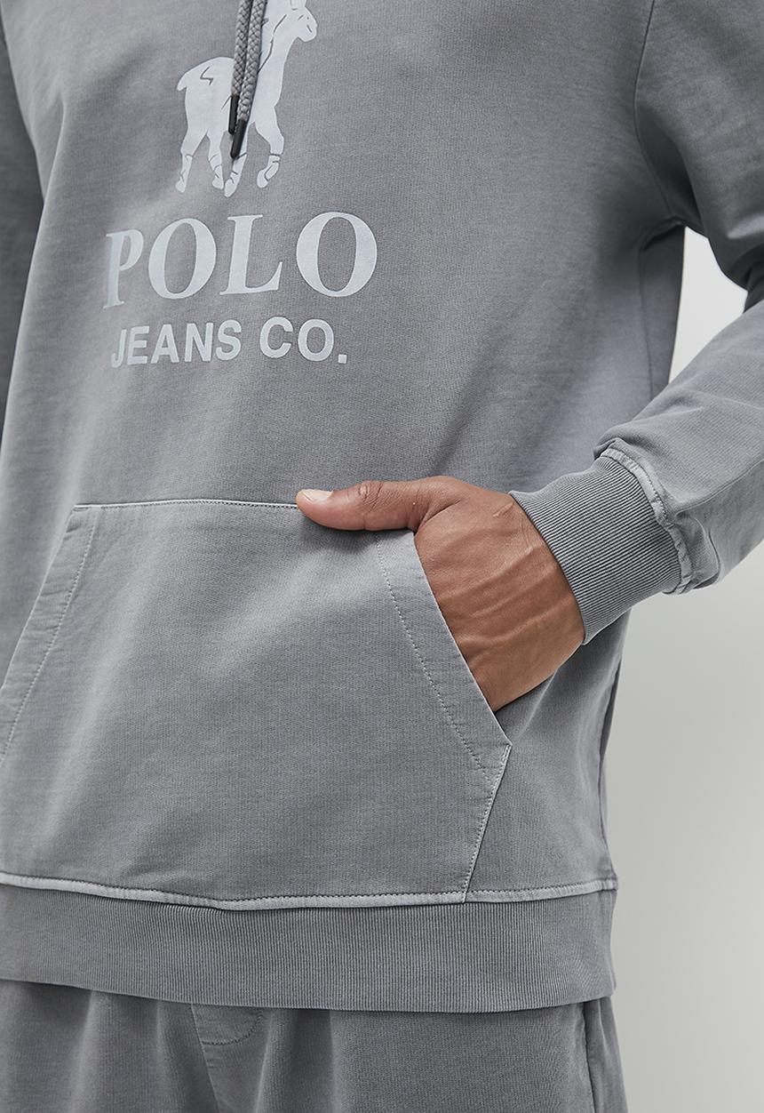 POLO - Mens pjc hooded sweat top - grey