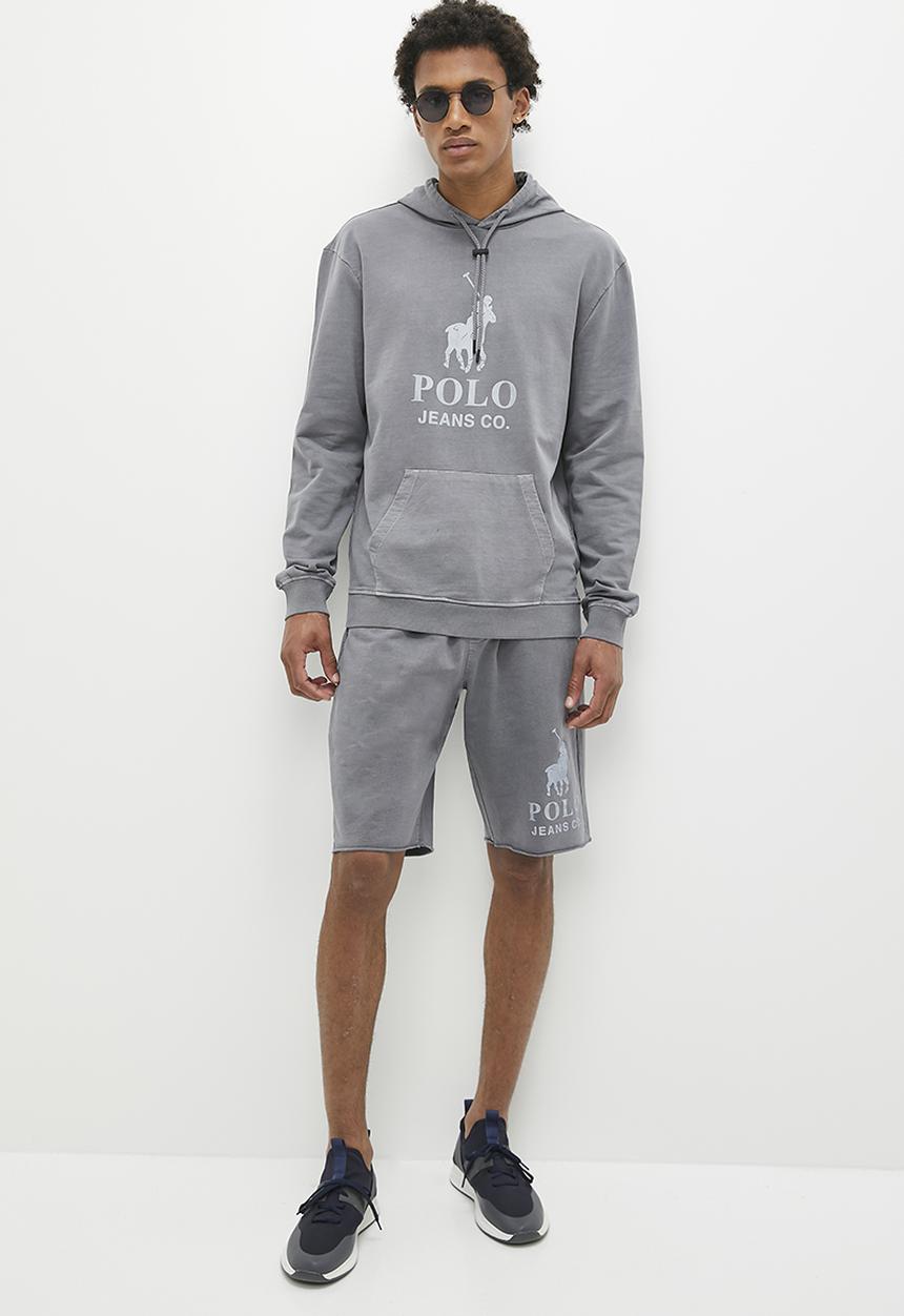 POLO - Mens pjc hooded sweat top - grey