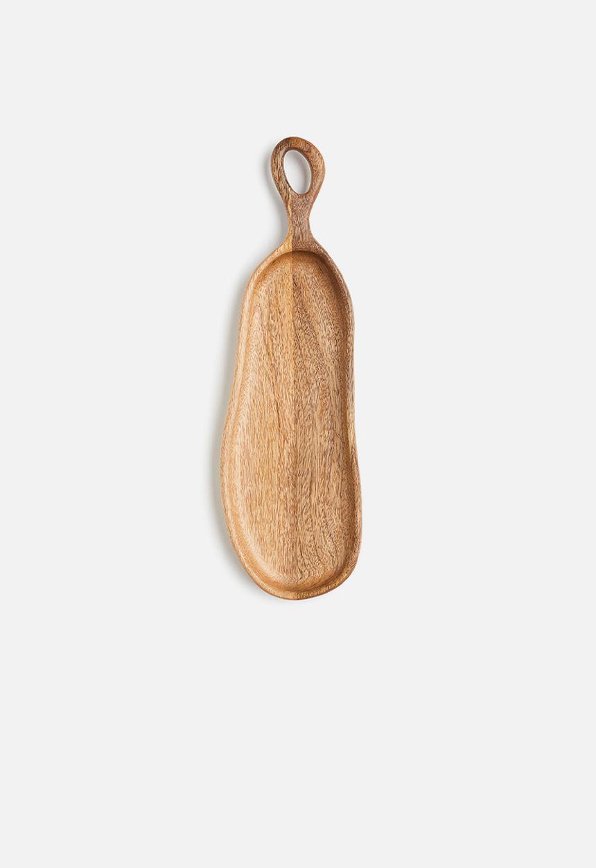 H&M - Mango wood serving tray - beige