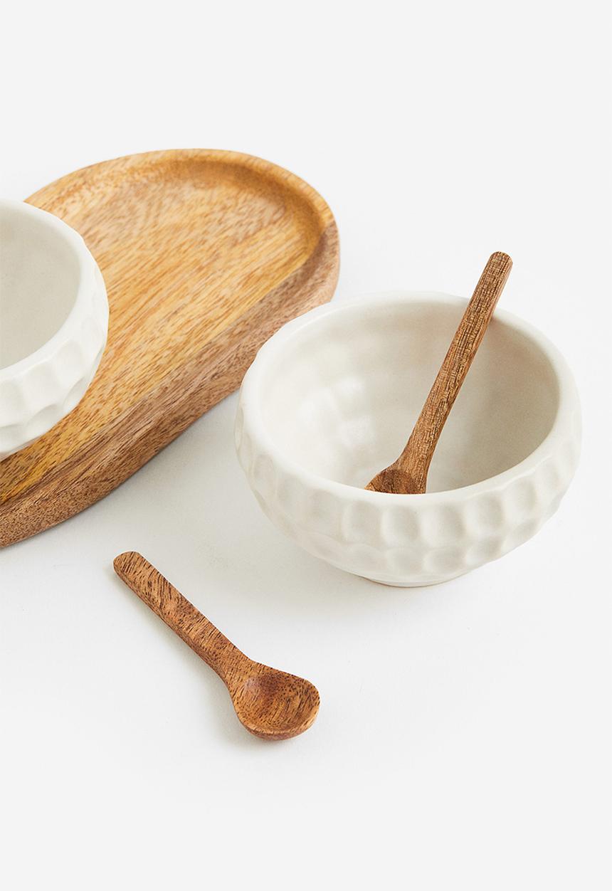 H&M - Stoneware salt and pepper bowls - white