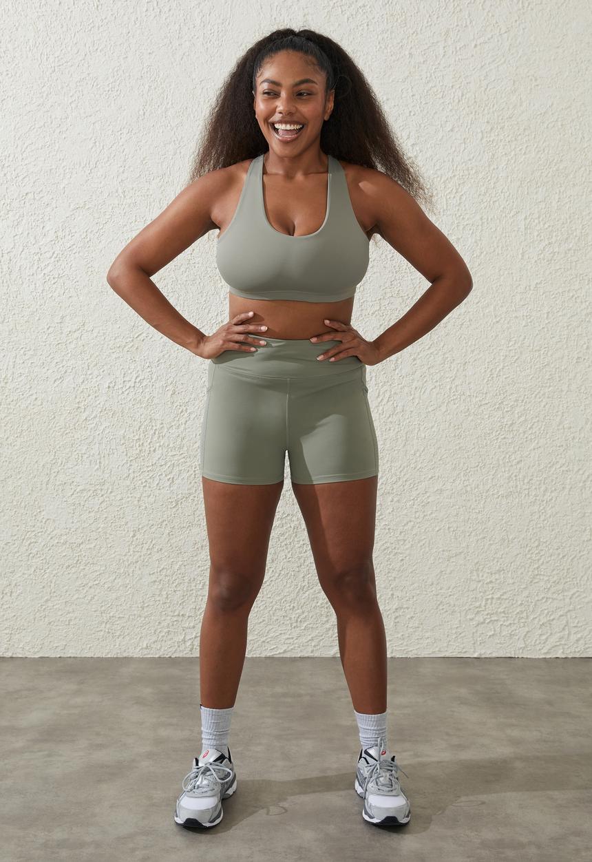 Cotton On - Ultra Luxe Pocket Shortie Short - Dusty Khaki