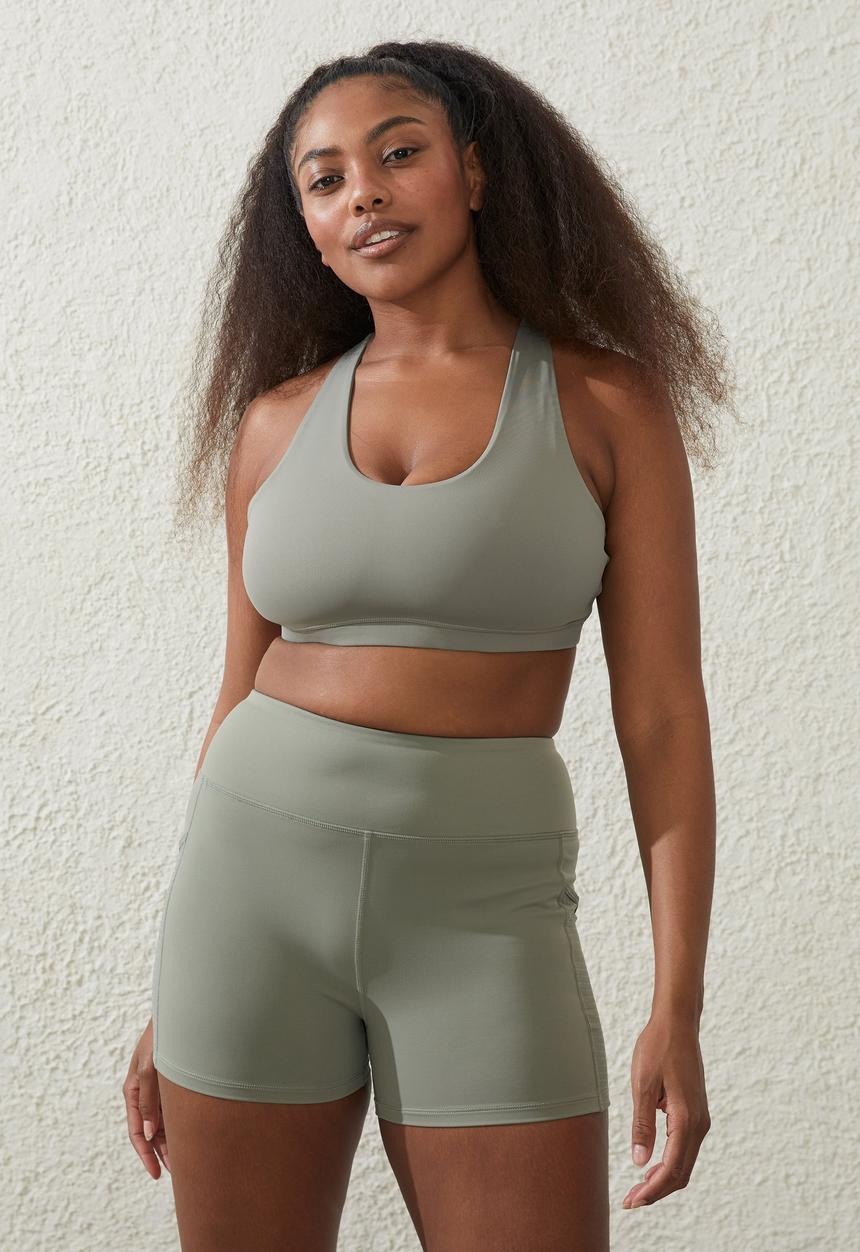 Cotton On - Ultra Luxe Pocket Shortie Short - Dusty Khaki