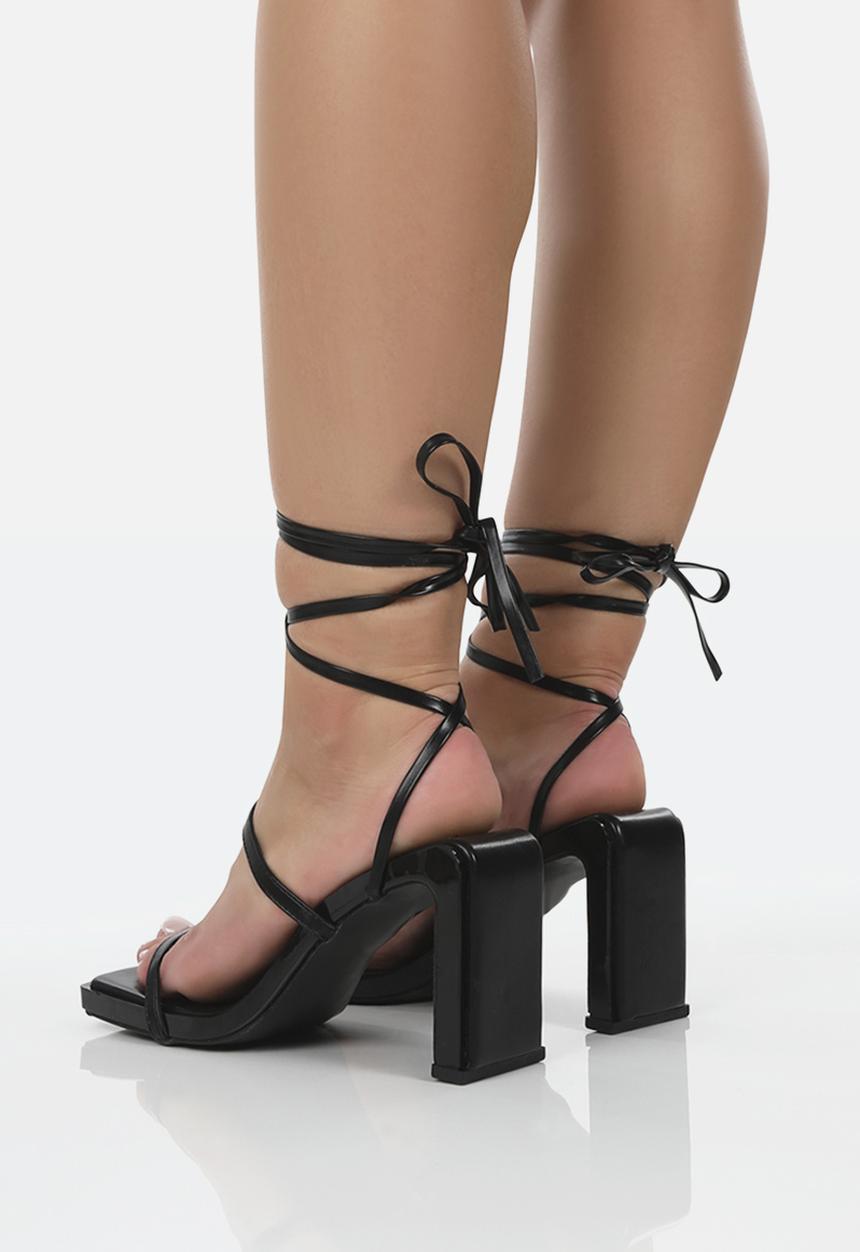 Public Desire - Misha strappy blockheel - black