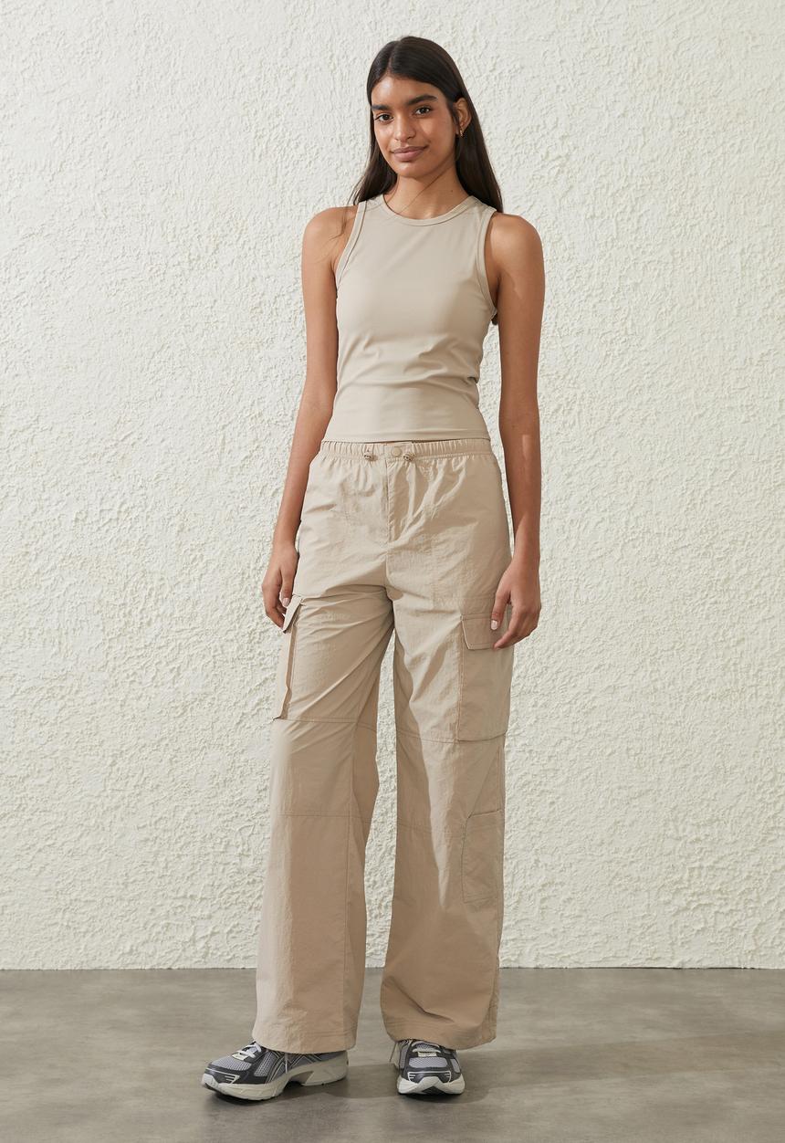 Cotton On - Active Rib Tank Top - White Pepper