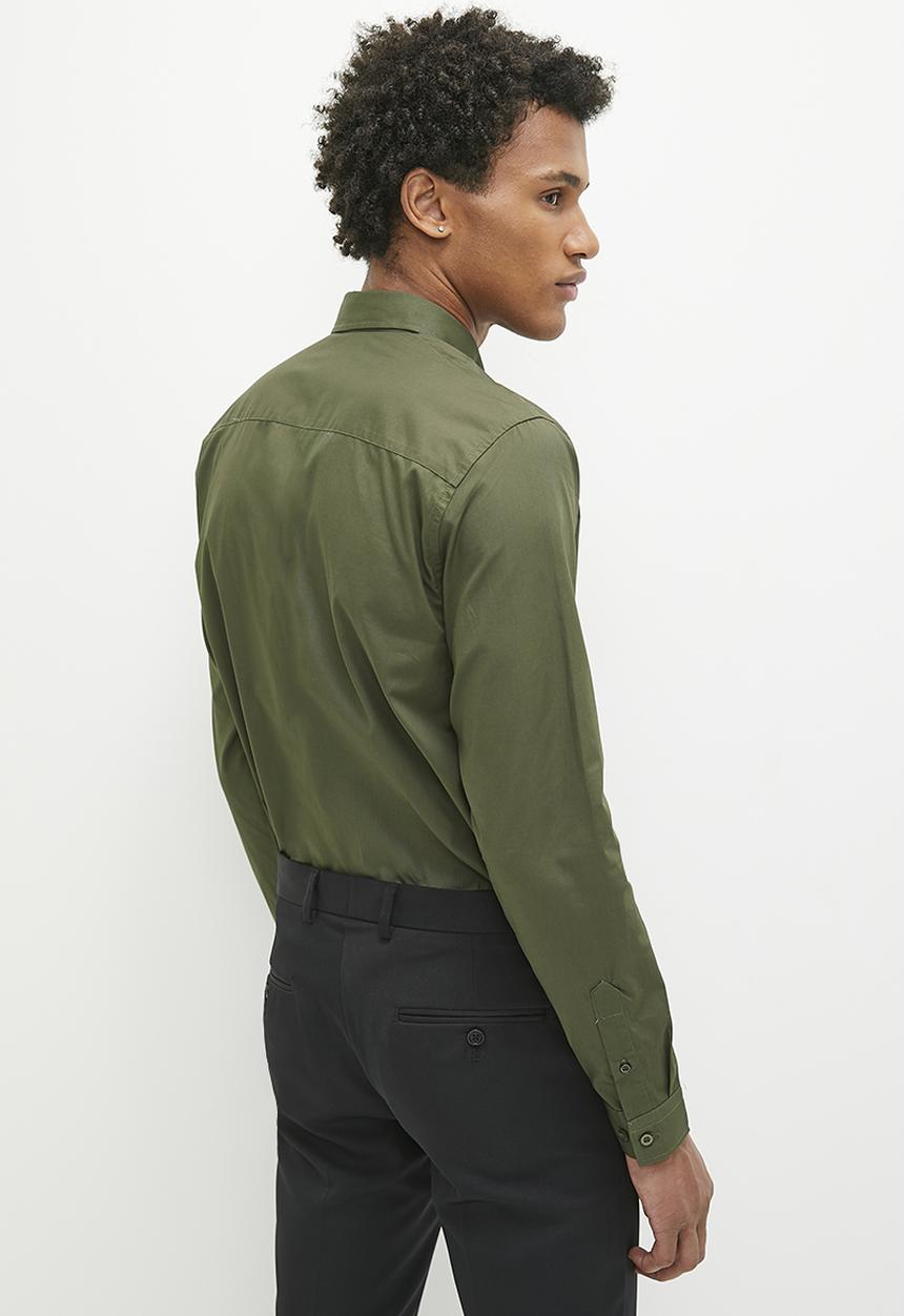 Superbalist - Barber regular fit oxford shirt - olive
